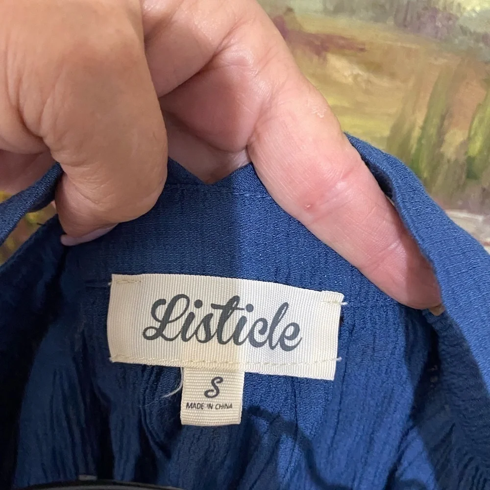 Listickle size small dusty blue Strappy tank gauze soft stretch‎ - Picture 3 of 7